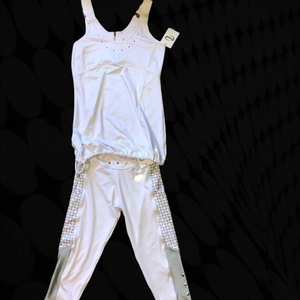 NWT Doue leggings and top, buckles,studs, cool XS